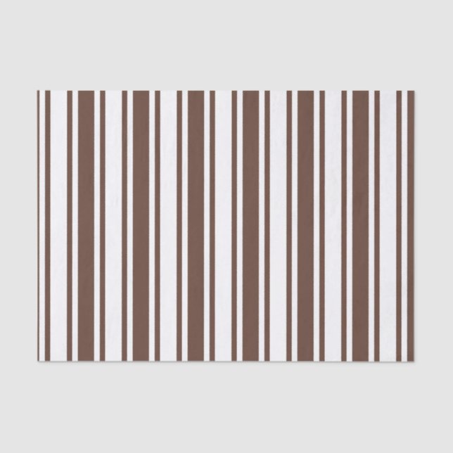 Papel De Seda Rayas de dulces marrones y blancos de chocolate (Anverso)