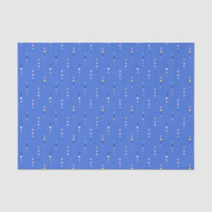 Papel De Seda Rayas de Estrella de Mar Azul Cobalto Costera