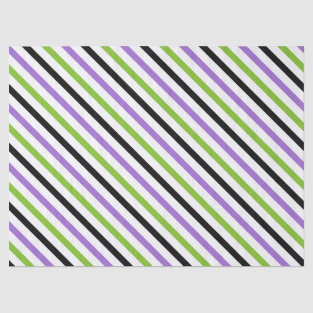 Papel De Seda Rayas de Halloween – Patrón Diagonal Audaz (Anverso)