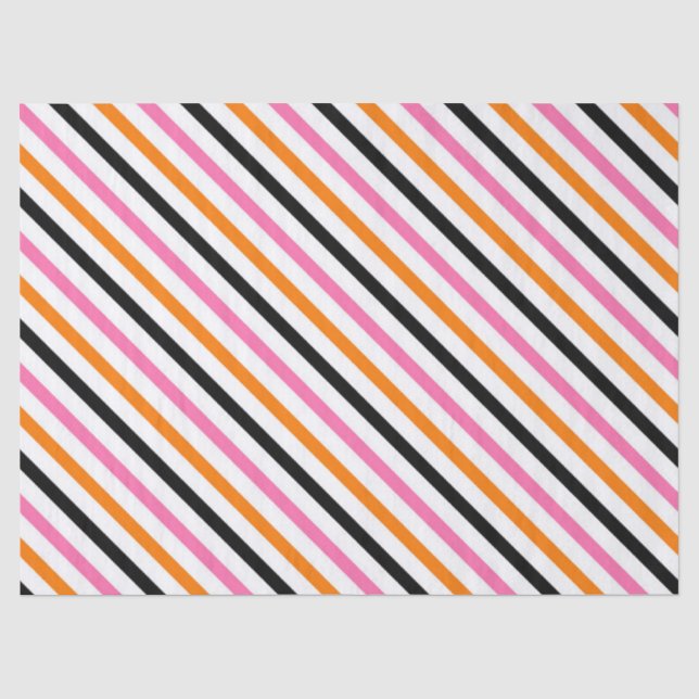Papel De Seda Rayas de Halloween – Patrón Diagonal Audaz (Anverso)