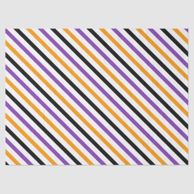 Papel De Seda Rayas de Halloween – Patrón Diagonal Audaz (Anverso)