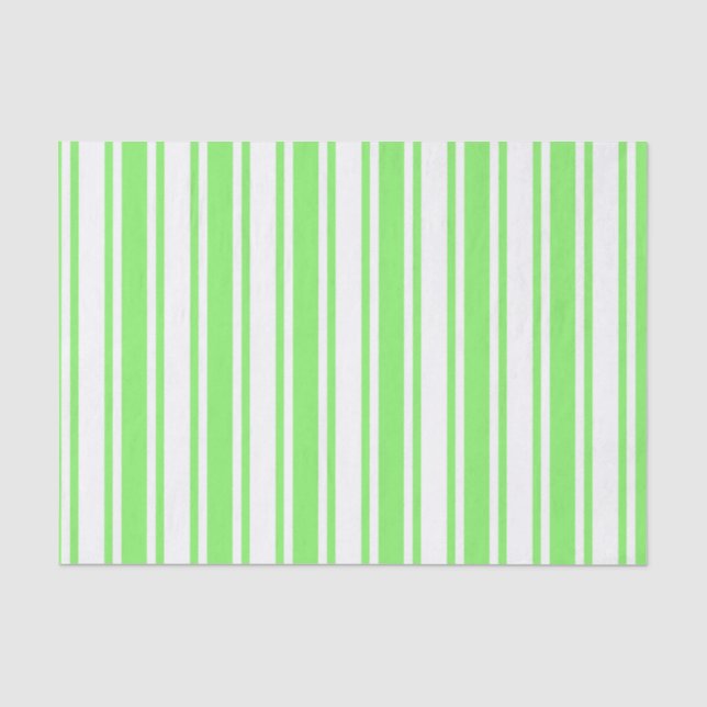 Papel De Seda Rayas de limón verde y blanco de caramelos (Anverso)