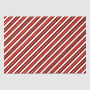 Papel De Seda Rayas de Navidad con Hoja de Oro Rojo y Blanco
