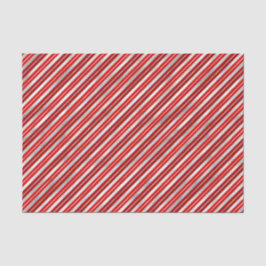 Papel De Seda Rayas de Navidad rojo y plateado