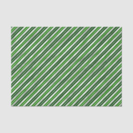 Papel De Seda Rayas de Navidad verde y plateado