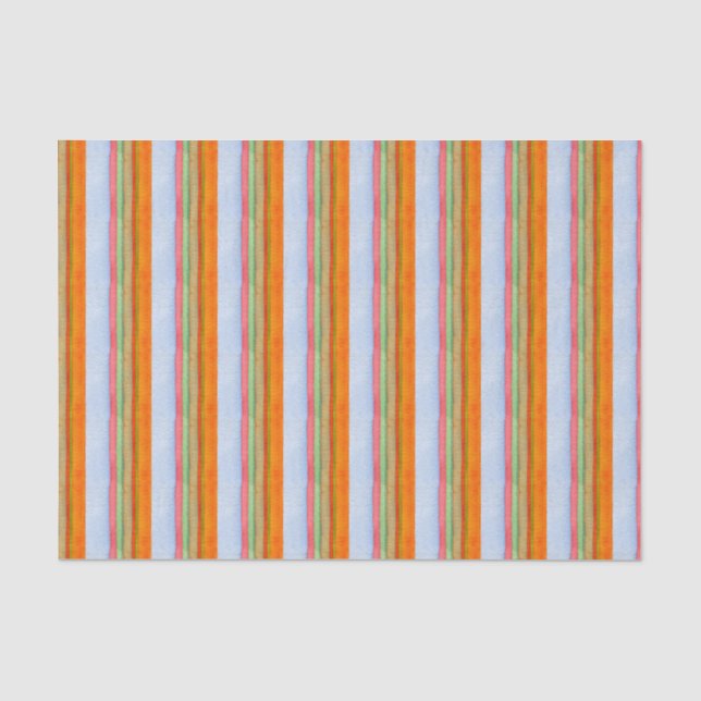 Papel De Seda Rayas de Navidades de acuarela (Anverso)