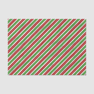 Papel De Seda Rayas de Navidades rojas, verdes y plateadas