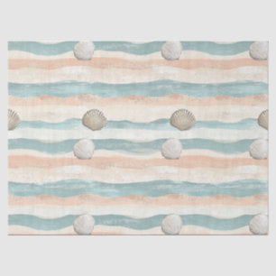 Papel De Seda Rayas de Olas de Playa Tranquilizadoras - Paleta C