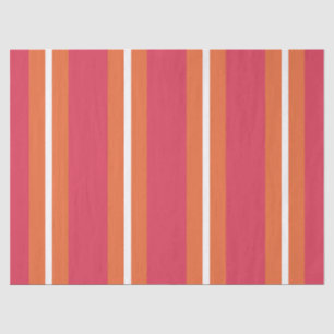 Papel De Seda Rayas de Teaberry y Mandarina