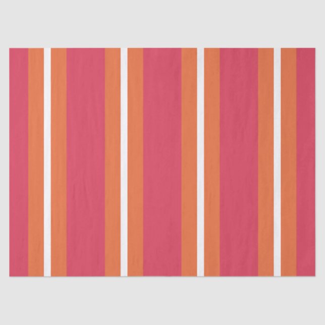 Papel De Seda Rayas de Teaberry y Mandarina (Anverso)