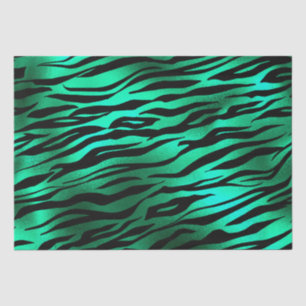 Papel De Seda Rayas de tigre salvaje verdes y negras con estilo