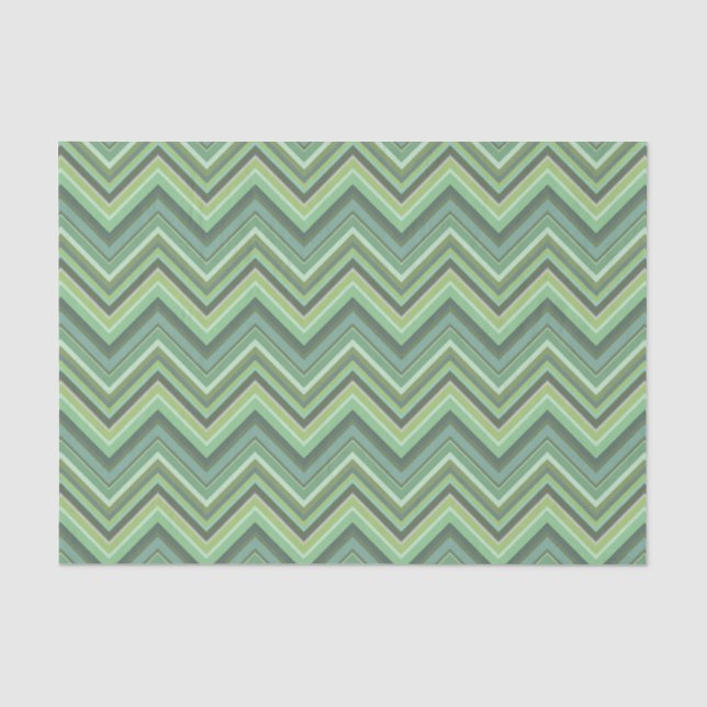Papel De Seda Rayas de zigzag verde oliva (Anverso)