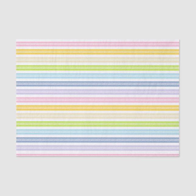 Papel De Seda Rayas delineadas Pastel Arcoiris (Anverso)