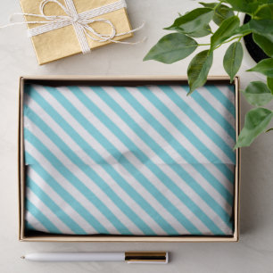 Papel De Seda Rayas diagonales clásicas azules y blancas