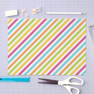 Papel De Seda Rayas diagonales en colores vibrantes