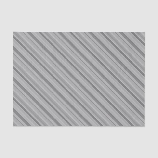 Papel De Seda Rayas diagonales grises (Anverso)