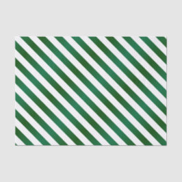 Papel De Seda Rayas diagonales verdes y blancas