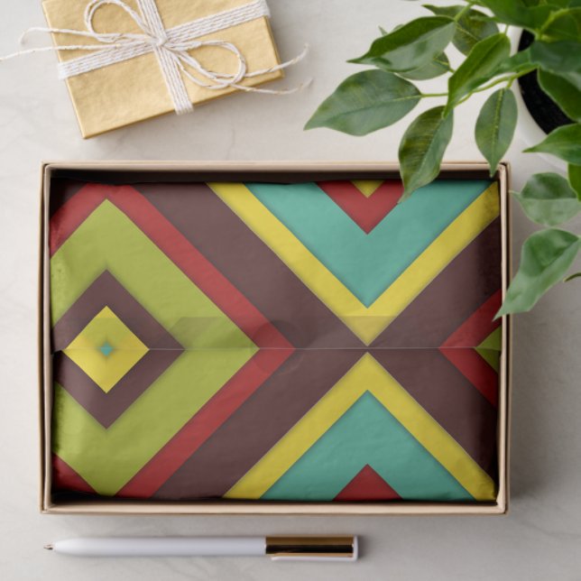 Papel De Seda Rayas diagonales vibrantes de múltiples colores ge (Regalo )