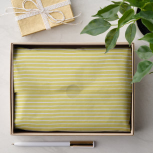 Papel De Seda Rayas Elegantes Blanco - Amarillo Dorado