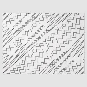 Papel De Seda Rayas en zig-zag de Chevron en Blanco y Negro