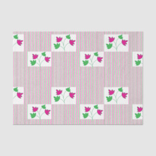 Papel De Seda Rayas Florales Coloridas
