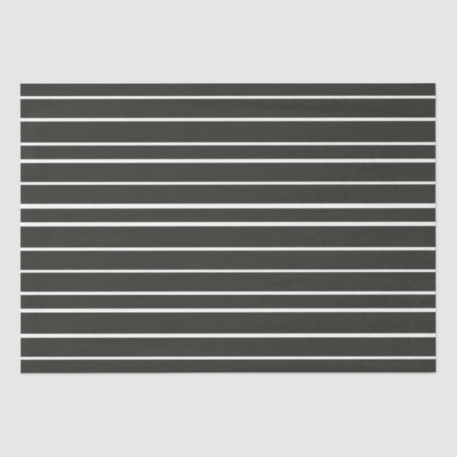 Papel De Seda Rayas horizontales blancas y negras  (Anverso)