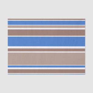 Papel De Seda Rayas marrones y azules