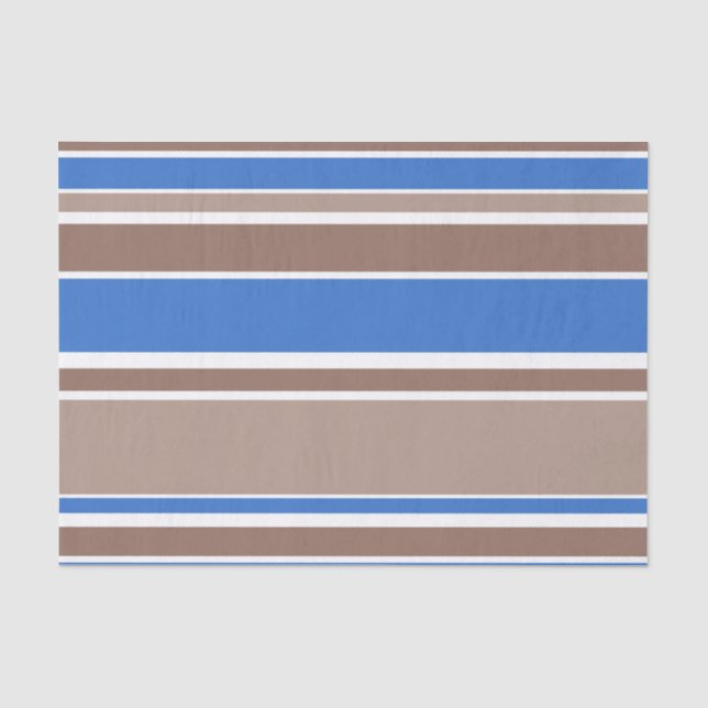 Papel De Seda Rayas marrones y azules (Anverso)