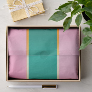 Papel De Seda Rayas modernas rosadas y verdes impresionantes 