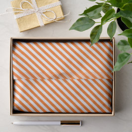 Papel De Seda Rayas Naranjas Y Blancas