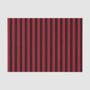 Papel De Seda Rayas negras y rojas oscuras
