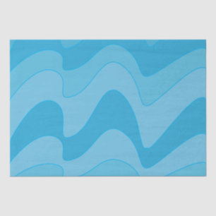Papel De Seda Rayas onduladas azules