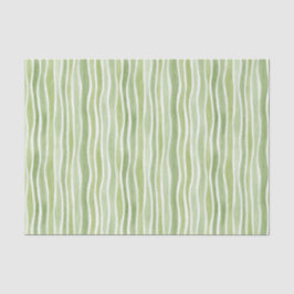 Papel De Seda Rayas onduladas de crema verde lima