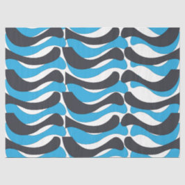 Papel De Seda Rayas onduladas gris azul