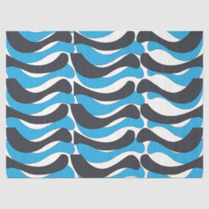 Papel De Seda Rayas onduladas gris azul
