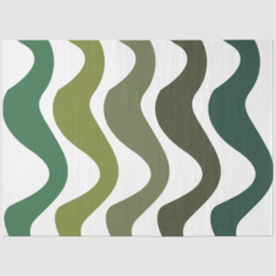 Papel De Seda Rayas Onduladas Verdes