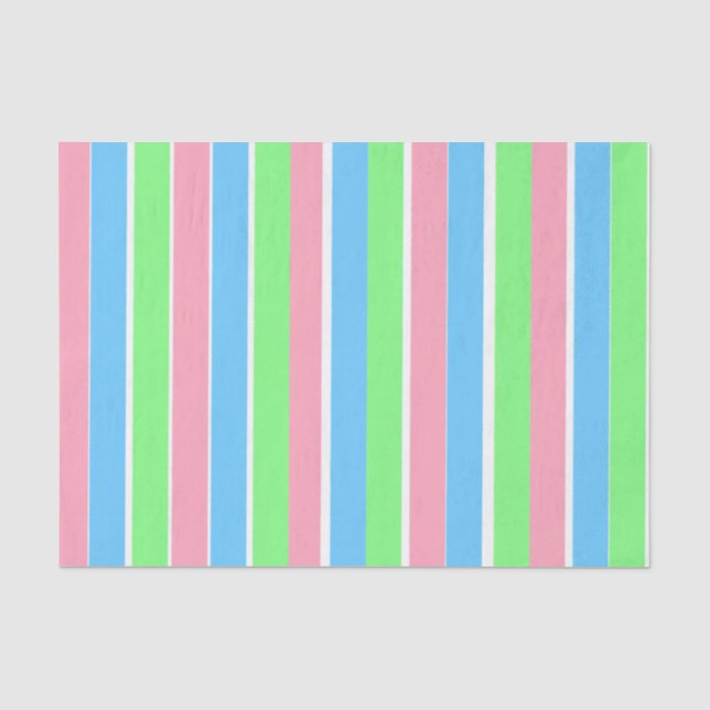 Papel De Seda Rayas Pastel de primavera (Anverso)