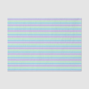 Papel De Seda Rayas pastel de púrpura, verde y azul