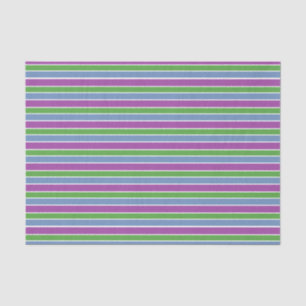 Papel De Seda Rayas púrpura, verde y azul