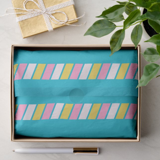 Papel De Seda Rayas Retro 80s (Regalo )