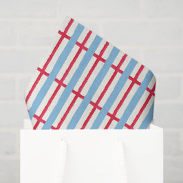 Papel De Seda Rayas rojas blancas y azules de acuarela