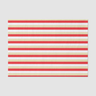 Papel De Seda Rayas rojas, blancas y beige