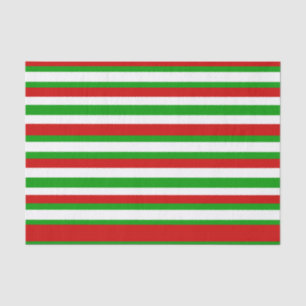 Papel De Seda Rayas rojas, blancas y verdes