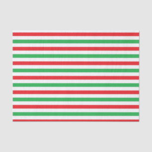 Papel De Seda Rayas rojas, blancas y verdes