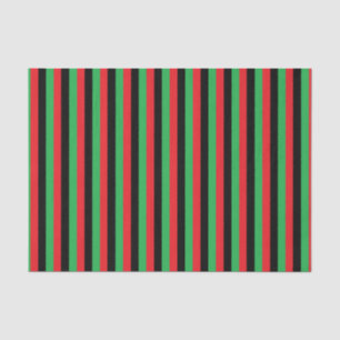 Papel De Seda Rayas rojas, negras y verdes verticales
