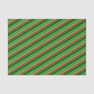 Papel De Seda Rayas rojas y verdes