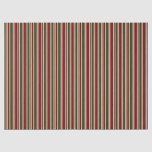 Papel De Seda Rayas rojas y verdes de vacaciones