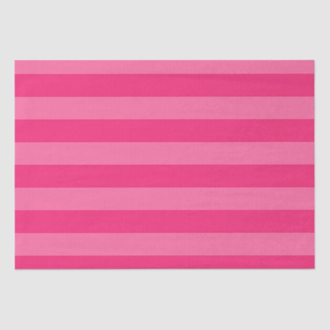 Papel De Seda Rayas rosa claro y rosadas calientes (Anverso)