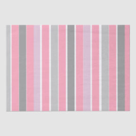 Papel De Seda Rayas rosadas y grises