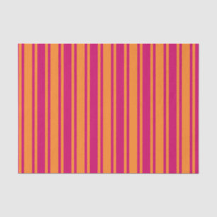 Papel De Seda Rayas rosadas y naranjas de caramelo